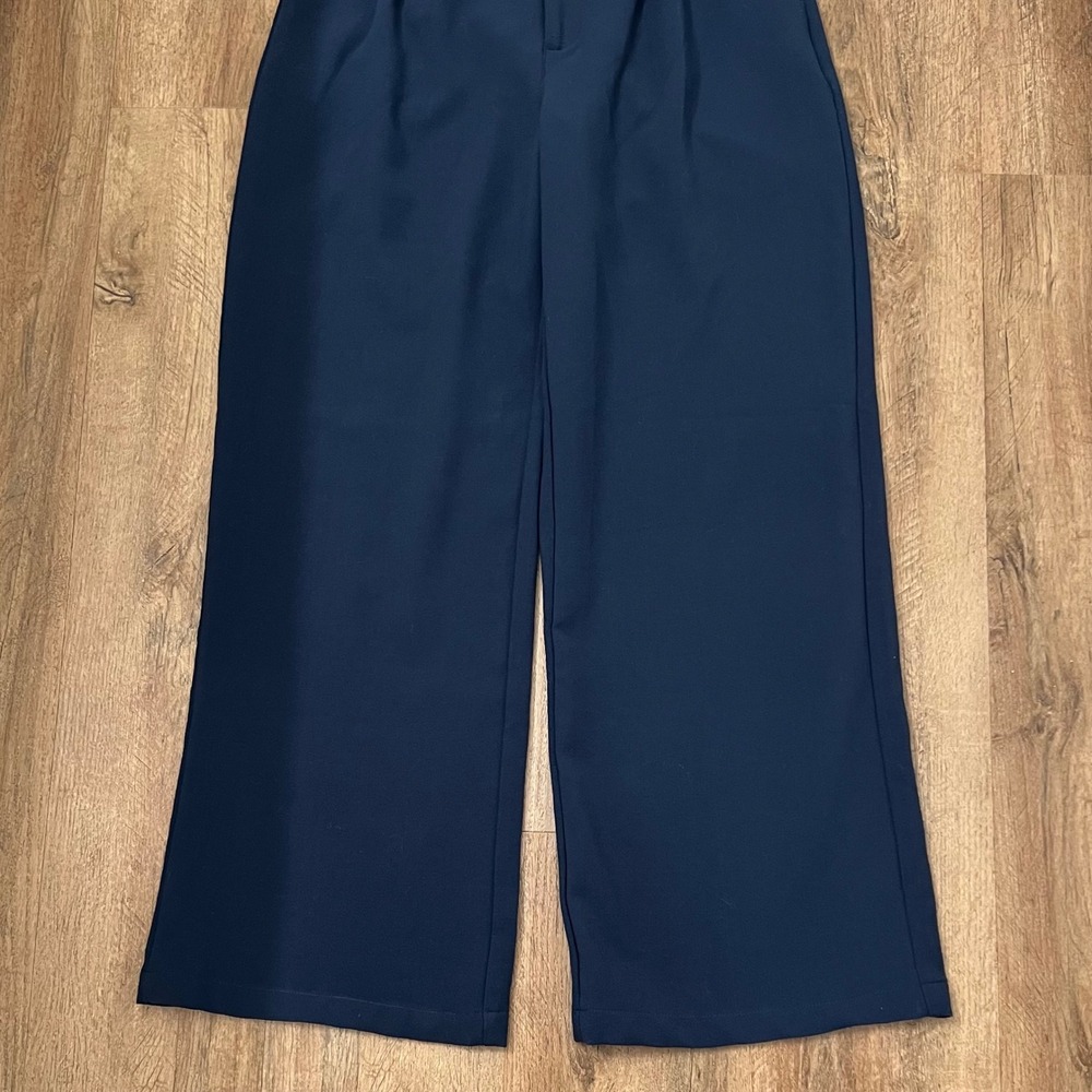 Abercrombie & Fitch Sloane Tailored Wide Leg Pants Navy Blue High Rise Small - Picture 5 of 11